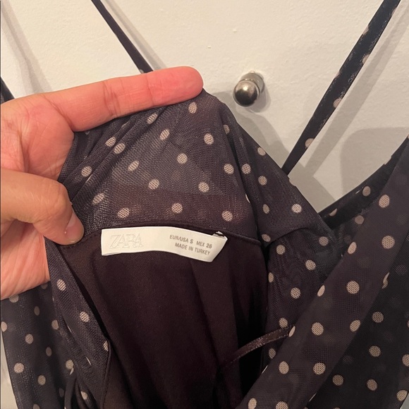 Zara Black Dress with White Dots - Picture 2 of 4